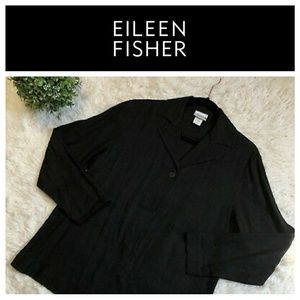 Eileen Fisher Linen Blend Blazer Cardigan Jacket